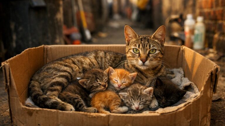 Derrière un salon de manucure du Bronx, une chatte et ses 5 chatons malades ont été sauvés juste avant qu'il ne soit trop tard