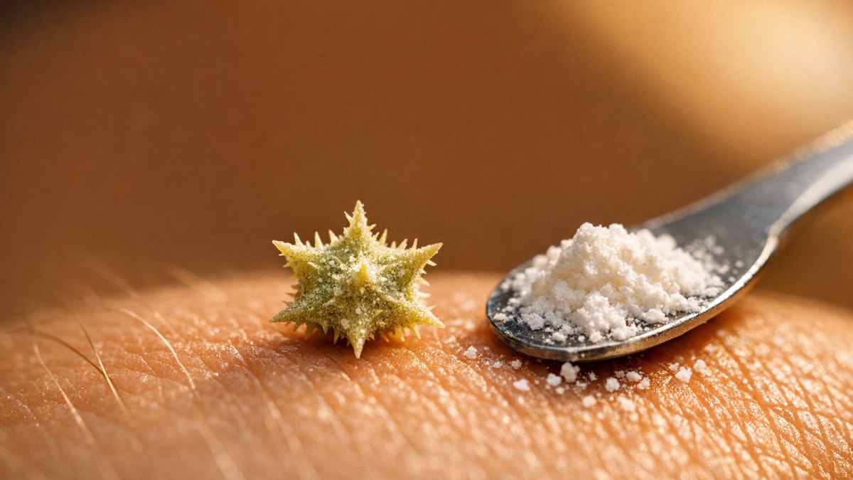 Des grains en étoile de quelques dizaines de micromètres font entrer jusqu'à 37 fois plus de médicament dans la peau, sans piqûre