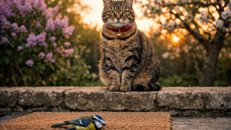 Elle accroche un grelot au collier de son chat à Strasbourg : au printemps, il rapporte encore une mésange chaque semaine sur le paillasson