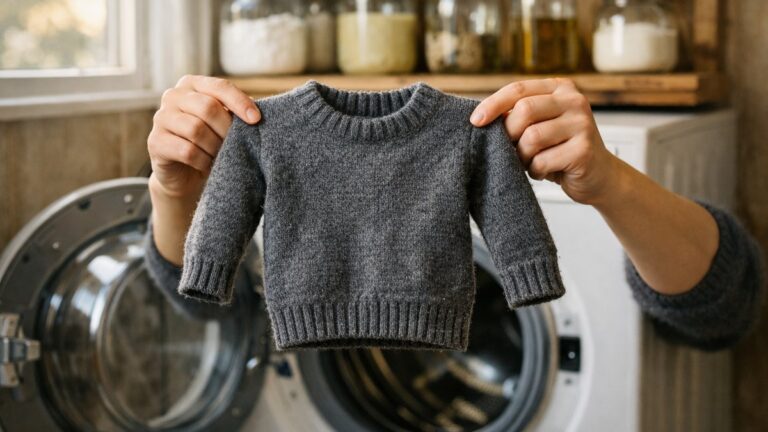 Elle ajoute des cristaux de soude à chaque lessive près de Nancy : son pull en laine ressort rêche et rétréci de deux tailles