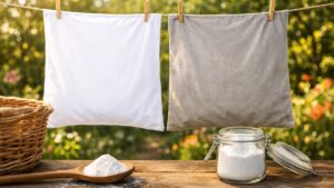 Elle ajoute une cuillère de bicarbonate à chaque lessive depuis un an : ses draps blancs sont devenus gris, taie après taie
