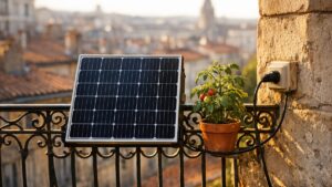 Elle branche un kit solaire sur la prise de son balcon lyonnais : son voisin électricien lui pose une question sur Enedis