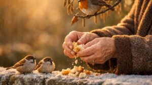 Elle émiette son pain rassis chaque matin pour les mésanges du jardin : sa nouvelle voisine, bénévole à la LPO, lui demande d'arrêter