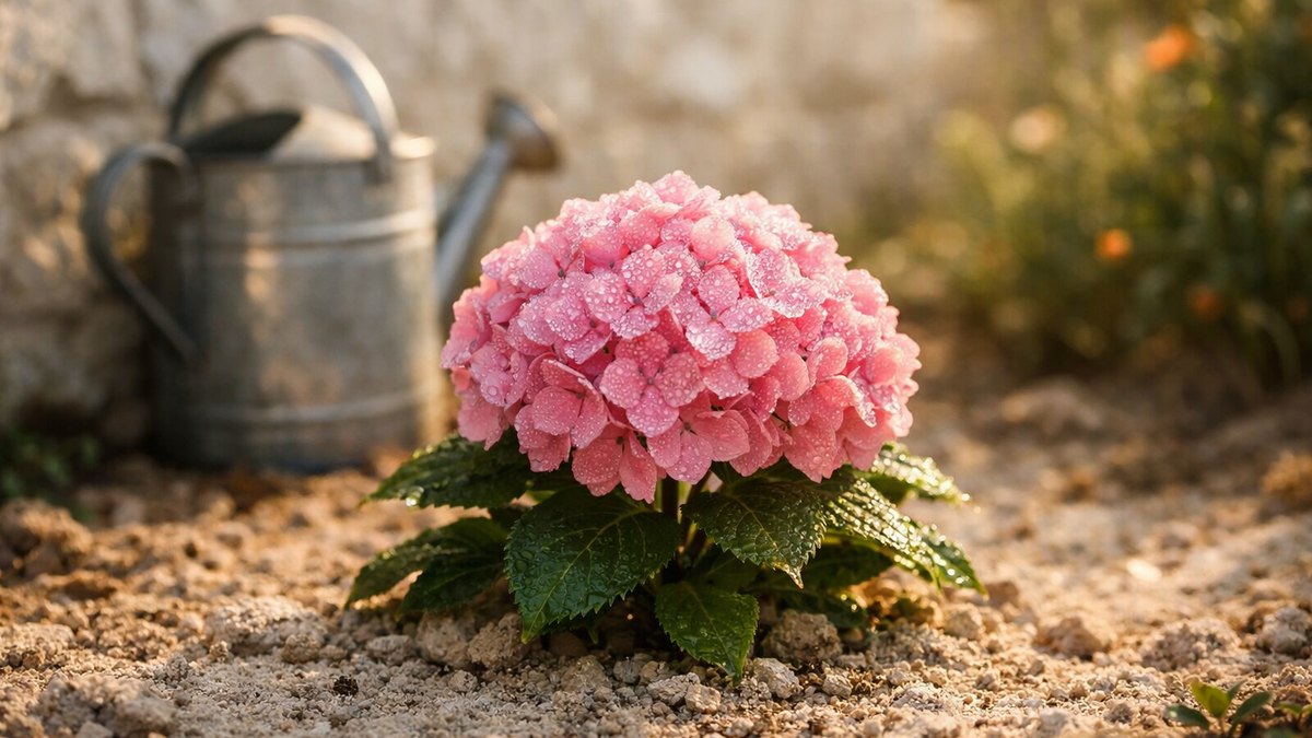 Elle emporte ses hortensias bleus de Bretagne jusqu'à sa maison près de Troyes : l'été suivant, chaque fleur s'ouvre d'un rose franc