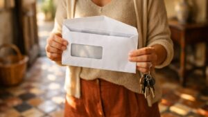 Elle hérite avec son frère de la maison familiale près de Mâcon : en septembre, l'avis de taxe foncière arrive à son seul nom