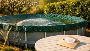 Elle laisse sa piscine hors-sol montée tout l'hiver en Vendée : au printemps, une lettre des impôts arrive avec une photo de son jardin