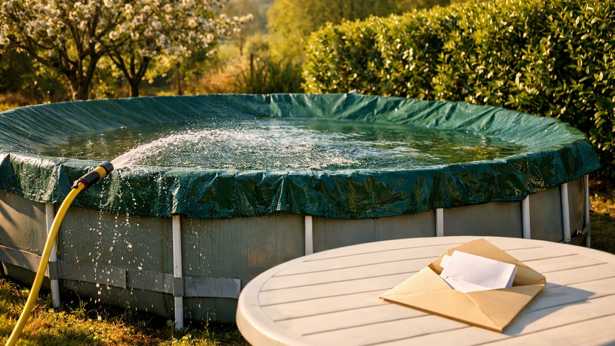 Elle laisse sa piscine hors-sol montée tout l'hiver en Vendée : au printemps, une lettre des impôts arrive avec une photo de son jardin