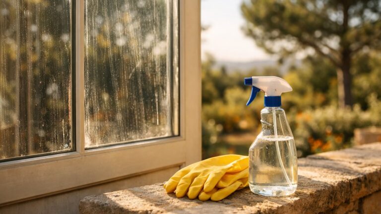 Elle lave ses vitres au vinaigre blanc un samedi d'octobre près d'Aix : dès que le soleil tourne, chaque carreau se couvre de traînées blanches