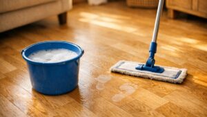 Elle lave son parquet vitrifié au savon noir chaque samedi à Lille : six mois plus tard, chaque chaussette laisse sa trace sur le sol collant