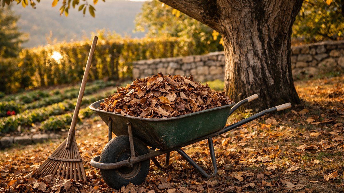 Elle paille ses fraisiers avec les feuilles du grand noyer de Cahors : au printemps, les plants restent minuscules et ne donnent presque aucune fleur
