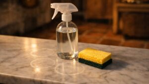 Elle passe son plan de travail en marbre au vinaigre blanc chaque soir : trois mois plus tard, des auréoles mates refusent de partir