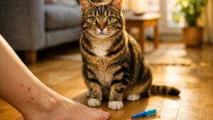 Elle pose une pipette antipuces sur son chat d'appartement à Clermont-Ferrand : trois semaines plus tard, les piqûres reviennent sur ses chevilles