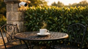 Elle prend son café sur sa terrasse près d'Angers chaque matin : trois semaines plus tard, elle découvre l'objectif braqué sur sa table