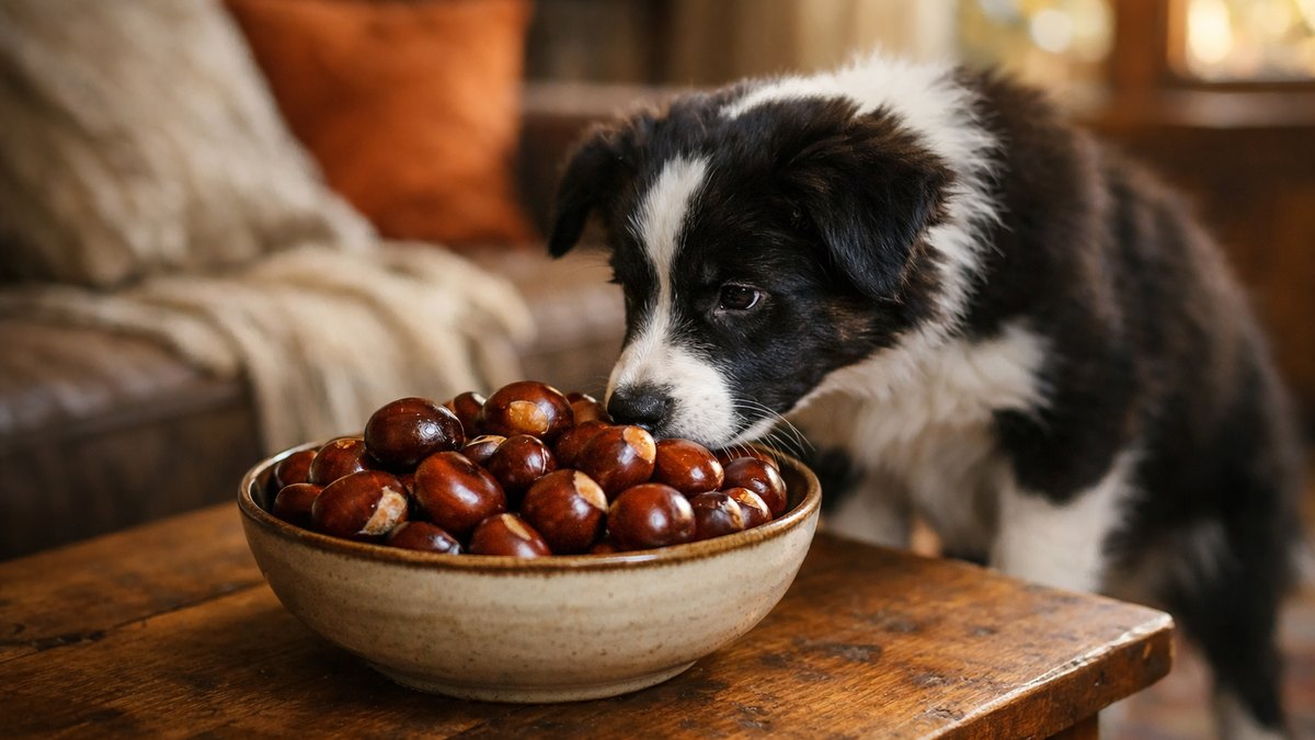 Elle rapporte du parc un sac de marrons pour décorer sa table : le lendemain, son jeune chien vomit deux fois sur le tapis du salon