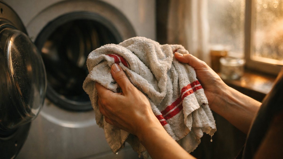 Elle remplace la javel par du percarbonate pour ses torchons lavés à 30 degrés : un mois plus tard, ils sortent plus gris qu'avant