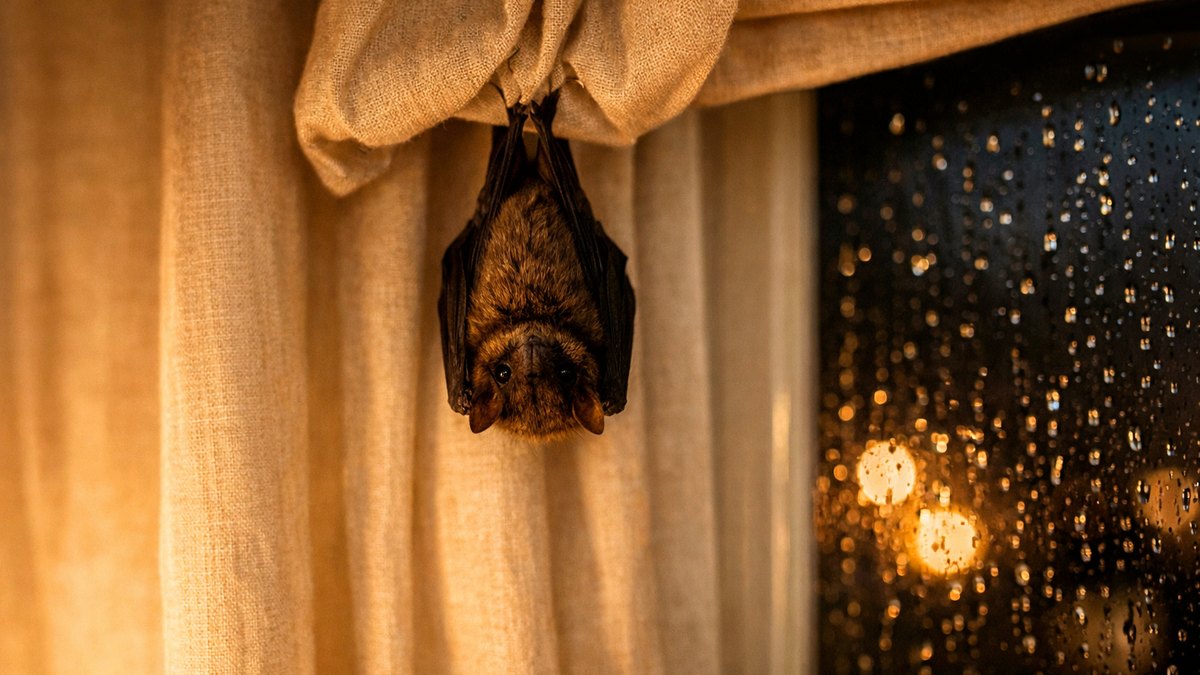 Elle trouve une chauve-souris accrochée à son rideau un soir de novembre : l'animal tombe sur le parquet dès qu'elle ouvre la fenêtre