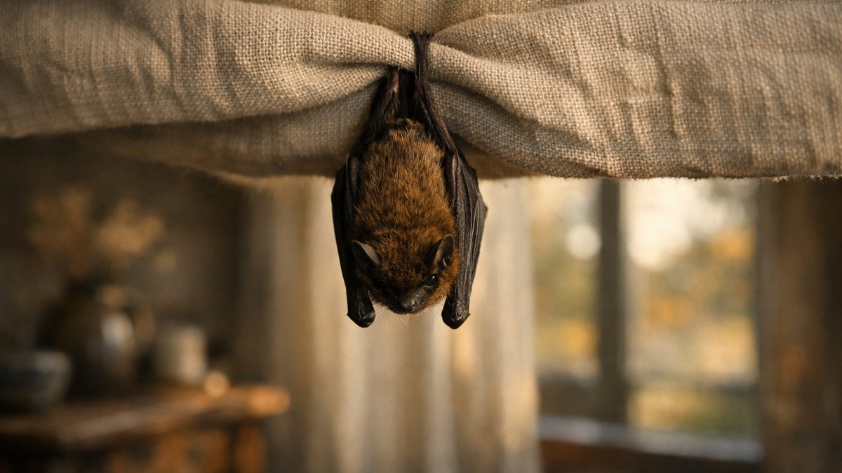 Elle trouve une chauve-souris accrochée au rideau du salon, un matin d'octobre : son mari attrape déjà le balai posé derrière la porte