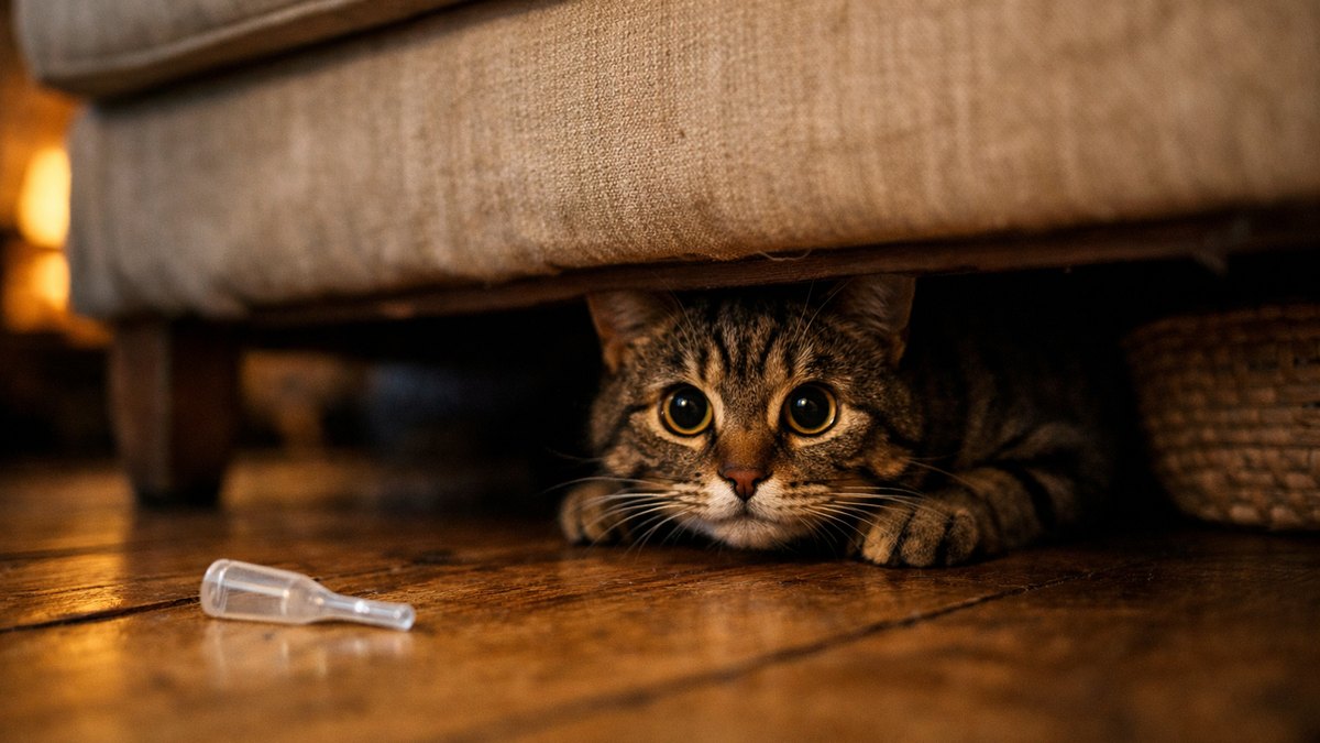 Elle verse au chat le reste de la pipette antipuces du chien : deux heures plus tard, il tremble sous le canapé sans pouvoir s'arrêter
