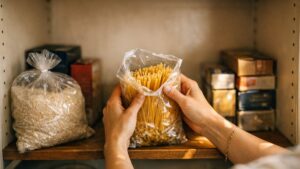 Elle vide son placard de pâtes et de riz dépassés depuis deux mois : sa voisine les sort de la poubelle et les cuisine le soir même