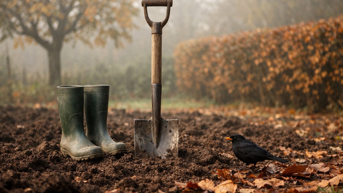 Il bêche son potager chaque fin octobre près de Chartres depuis vingt ans : au printemps, sa terre colle aux bottes comme jamais auparavant