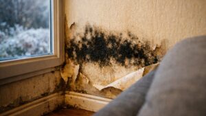 Il coupe les radiateurs des chambres de ses enfants partis près de Saint-Étienne : en décembre, une tache noire grimpe sur le mur du salon