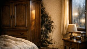 Il coupe les radiateurs des deux chambres d'amis pour payer moins à Metz : en janvier, des taches noires couvrent le mur derrière les armoires
