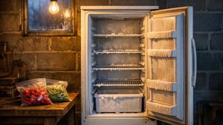 Il descend son congélateur dans le garage pour gagner de la place : en janvier, par moins quatre dehors, ses surgelés ont décongelé dans le bac