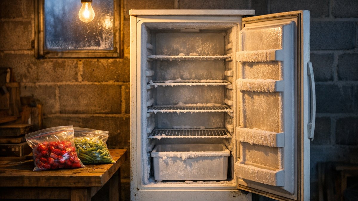 Il descend son congélateur dans le garage pour gagner de la place : en janvier, par moins quatre dehors, ses surgelés ont décongelé dans le bac