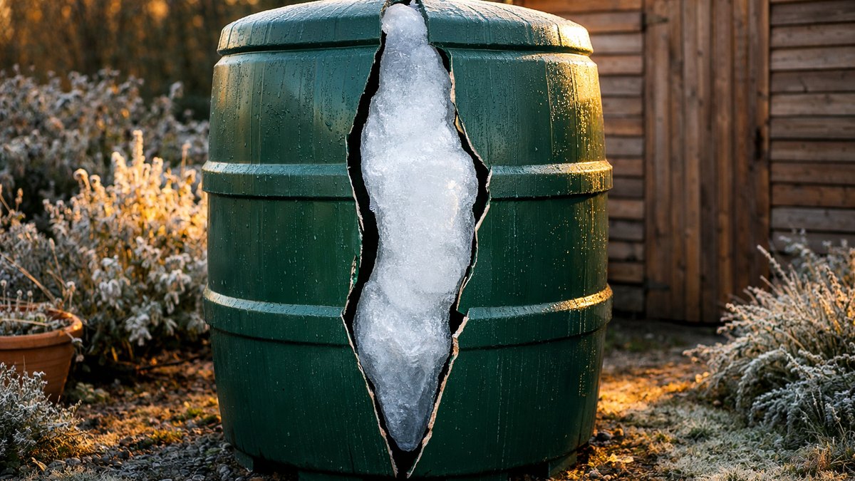 Il laisse sa cuve d'eau de pluie pleine pour l'hiver près de Clermont : un matin de janvier, le flanc en plastique est fendu de haut en bas