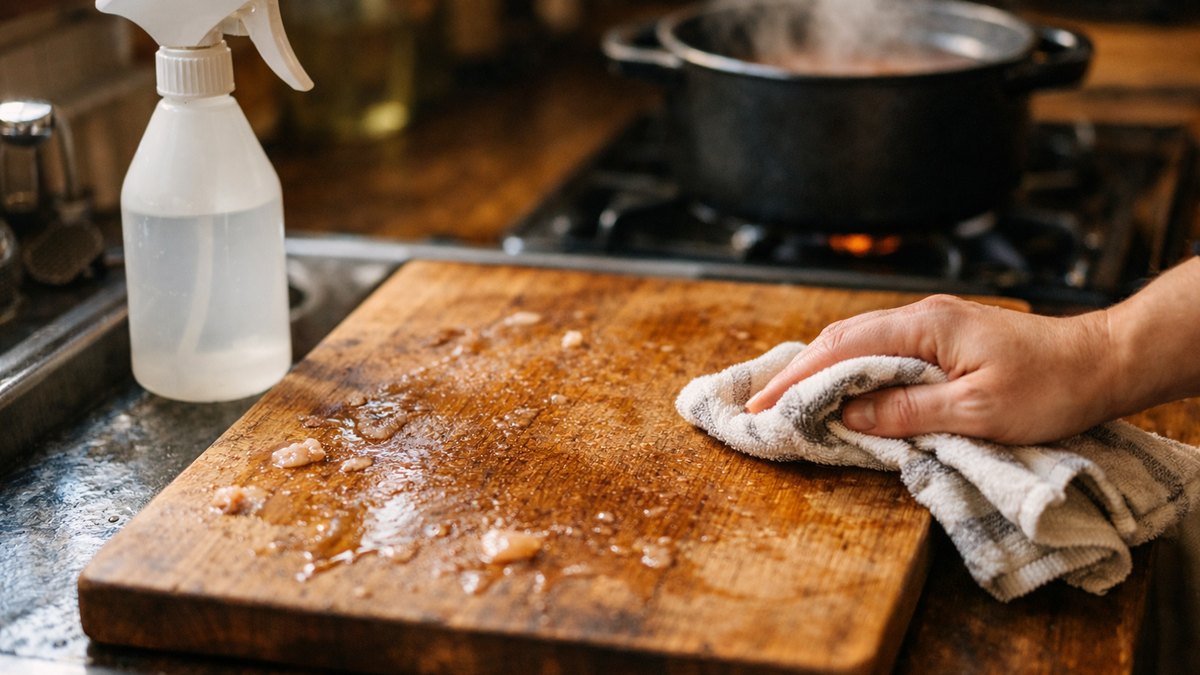 Il nettoie sa planche à poulet au vinaigre blanc depuis deux ans : sa fille diététicienne lui retire l'éponge des mains un dimanche midi