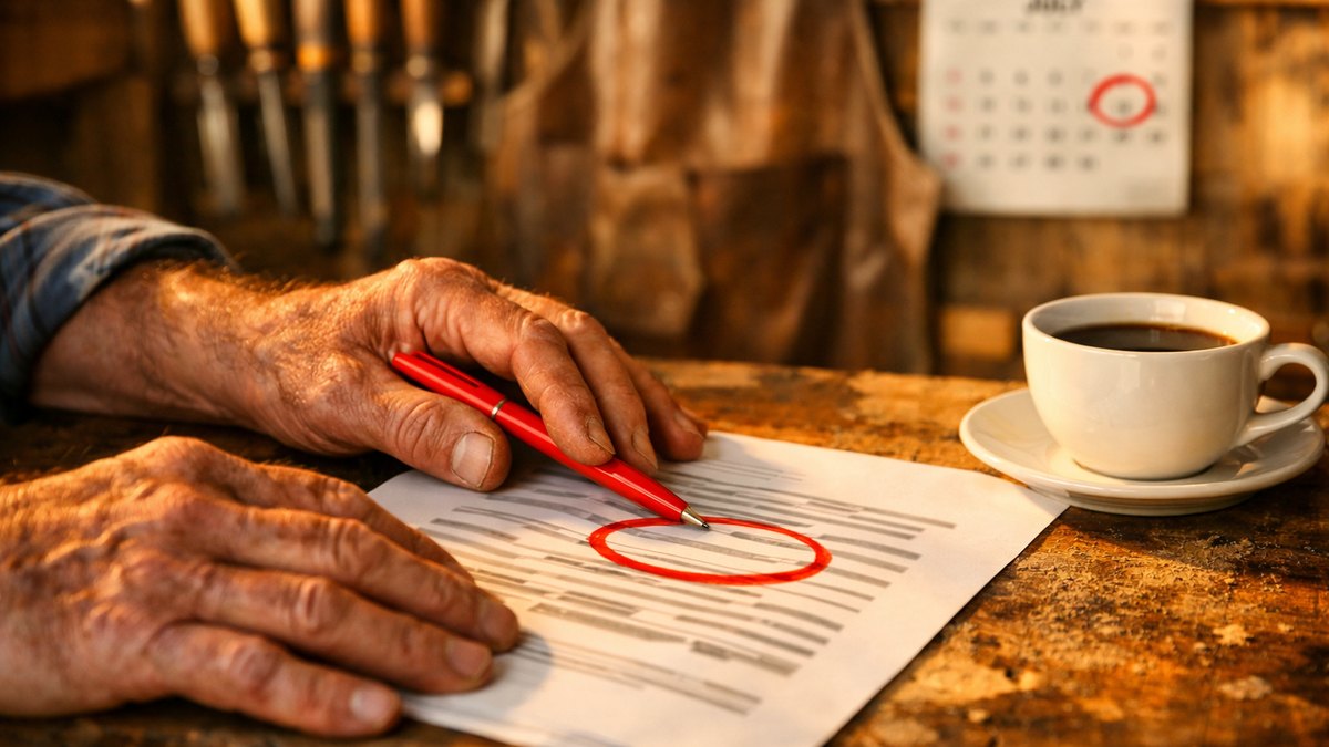 Il quitte son atelier en juillet avec une pension réduite d'un tiers : sur son premier relevé, l'impôt garde le taux de son salaire