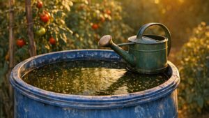 Il récupère l'eau de pluie dans une vieille cuve au fond du jardin : en août, toute la rue se fait piquer dès sept heures du soir
