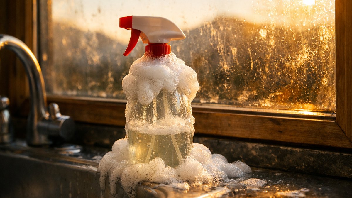 Il remplit son vaporisateur de bicarbonate et de vinaigre près de Grenoble : la mousse déborde, ses vitres restent aussi grasses qu'avant