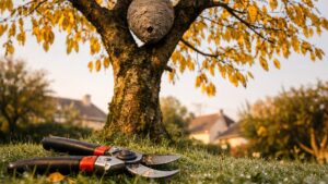 Il repère une boule grise en haut de son cerisier près de Nantes : au téléphone, les pompiers lui disent qu'ils ne viendront pas