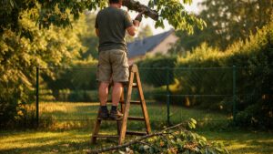 Il scie lui-même les branches du cerisier voisin qui débordent sur sa pelouse : le lendemain, une lettre parle de plainte au tribunal