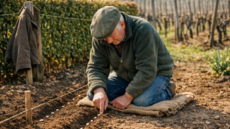 Il sème ses haricots verts un dimanche ensoleillé de mars en Alsace : un mois plus tard, la ligne reste nue sous ses yeux