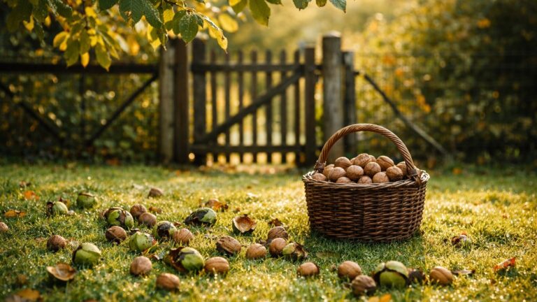 Il sonne un samedi matin avec un panier en osier à la main : le voisin veut ramasser les noix tombées sur la pelouse d'en face