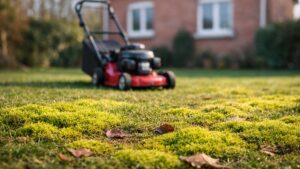 Près de Lille, il tond sa pelouse à trois centimètres pour l'hiver : en mars, la mousse couvre la moitié de son gazon